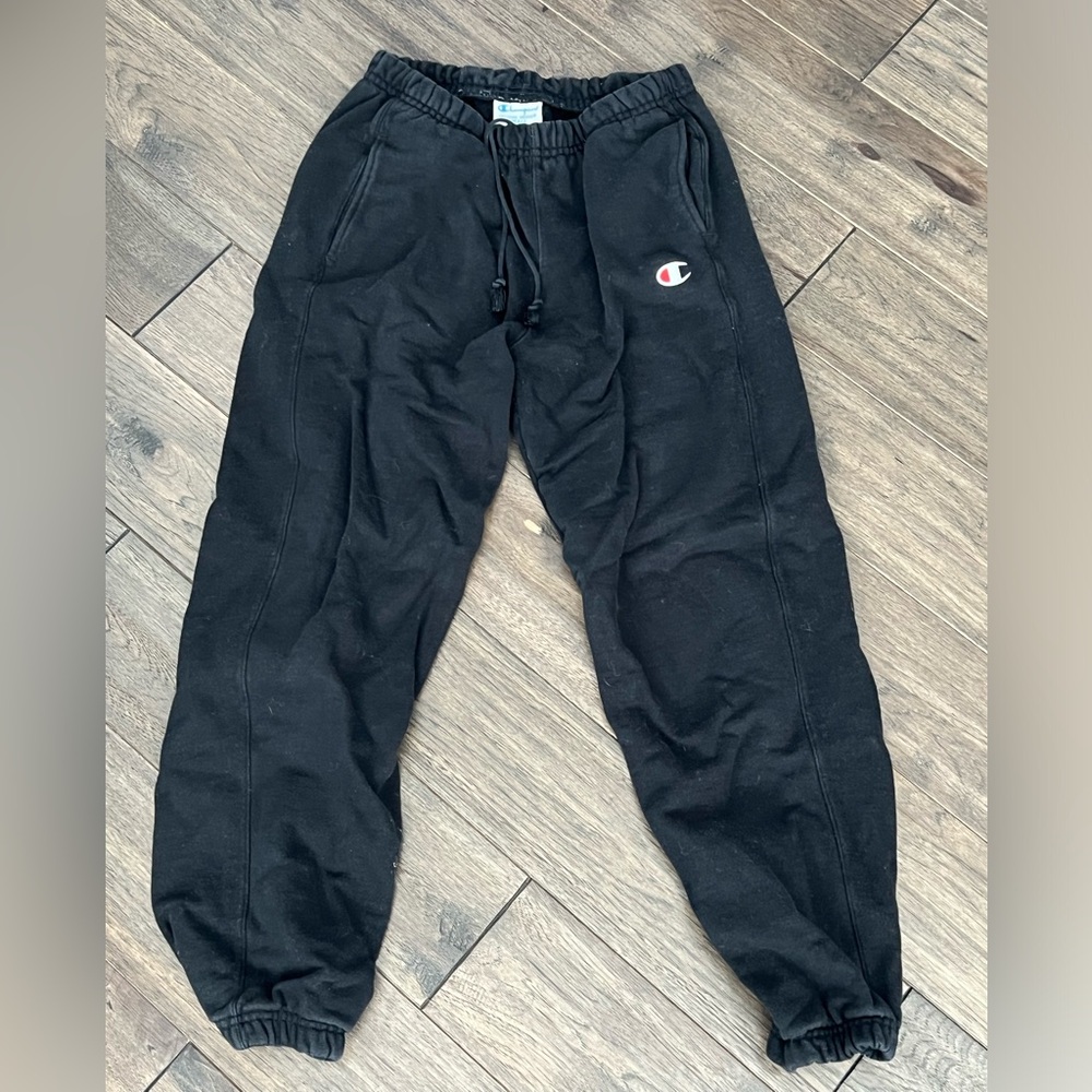 Champion Reverse Weave Black Sweatpants
